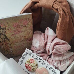 Set 1 Dusty Pink Linen Headbands for Adult/Teen